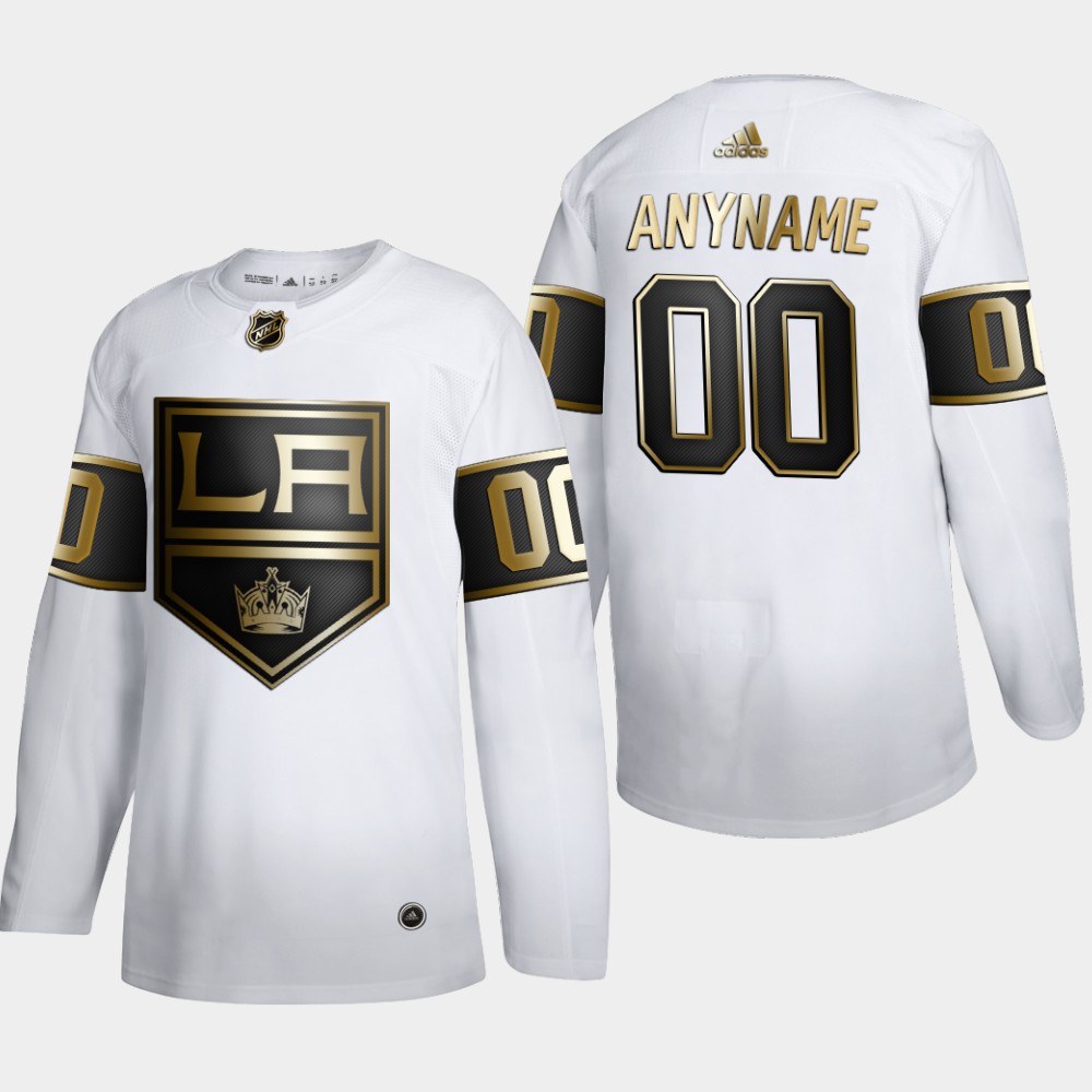 Cheap Los Angeles Kings Custom Men Adidas White Golden Edition Limited Stitched NHL Jersey